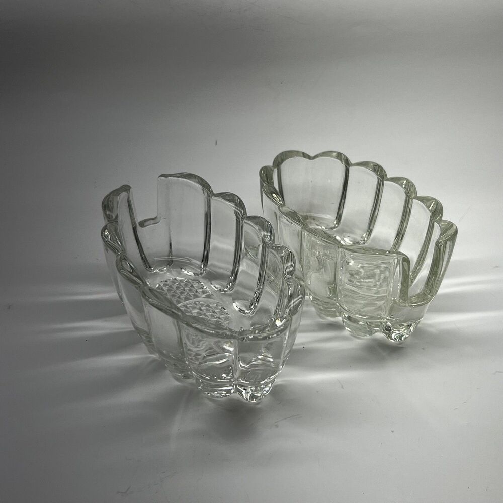 Princess House #438 Spoon/Fork Utensil Glass Dish Pair [Item 620] Vintage